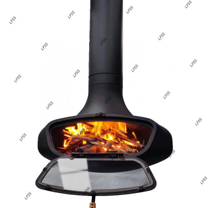 Κρεμασμένο καμινάρι ξύλου εσωτερικό χάλυβα προσαρμοσμένη μαύρη μπογιά διακοσμητική 21