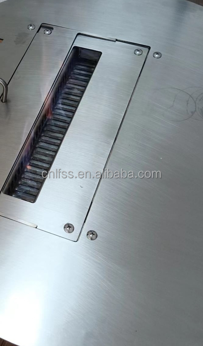 Τεφερίκιο Ατσάλι από άνθρακα Στρογγυλό τραπέζι Ευρωπαικό στυλ Λούξυ έπιπλα υψηλής ποιότητας Μαύρο σύγχρονο γυαλί Τέχνη περιστροφής 9