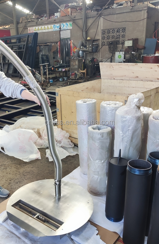 Τεφερίκιο Ατσάλι από άνθρακα Στρογγυλό τραπέζι Ευρωπαικό στυλ Λούξυ έπιπλα υψηλής ποιότητας Μαύρο σύγχρονο γυαλί Τέχνη περιστροφής 8