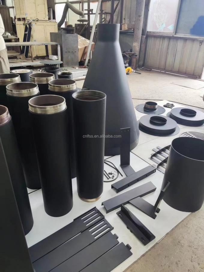 Υψηλό στυλ Λούξυ Γυάλινη τέχνη Επικοινωνιακά έπιπλα για τζάκι Καρβόνιο υψηλής ποιότητας Μαύρο Σύγχρονο στρογγυλό έπιπλο από χάλυβα 0