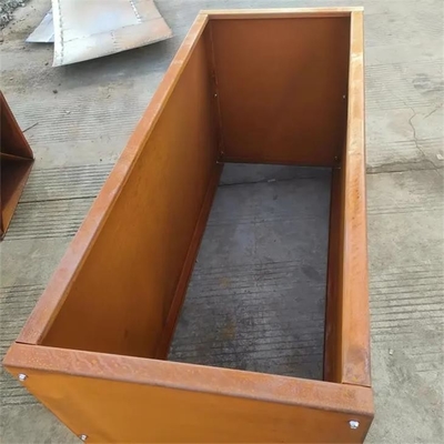 Large Rusty Metal Garden Bed Corten Steel Rectangular Planter Box Flower Pot