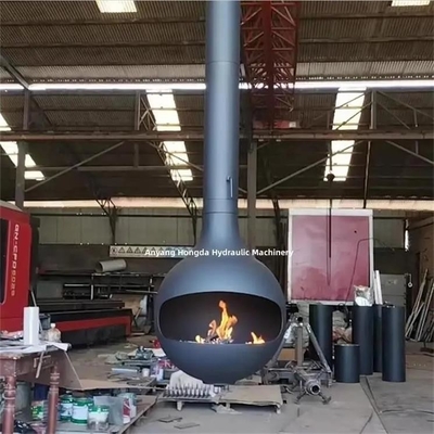 Ceiling Mounted Real Fire Hanging Suspended Stove Wood Burning Steel Fireplace