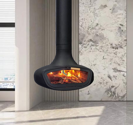 wood  contemporary   hanging fireplace carbon fireplacesteel burning stove for hotels hanging indoorfiresuspended stove