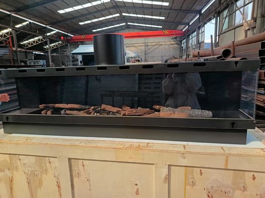 Gas Fireplaces European Black Matte Carbon Propane Steel Three-sided Gas Natural