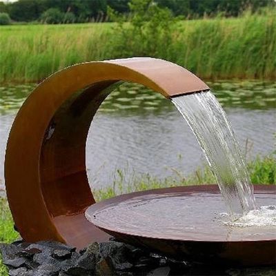 Landscaping Rusty Metal Water Furniture Corten Steel Water Feature